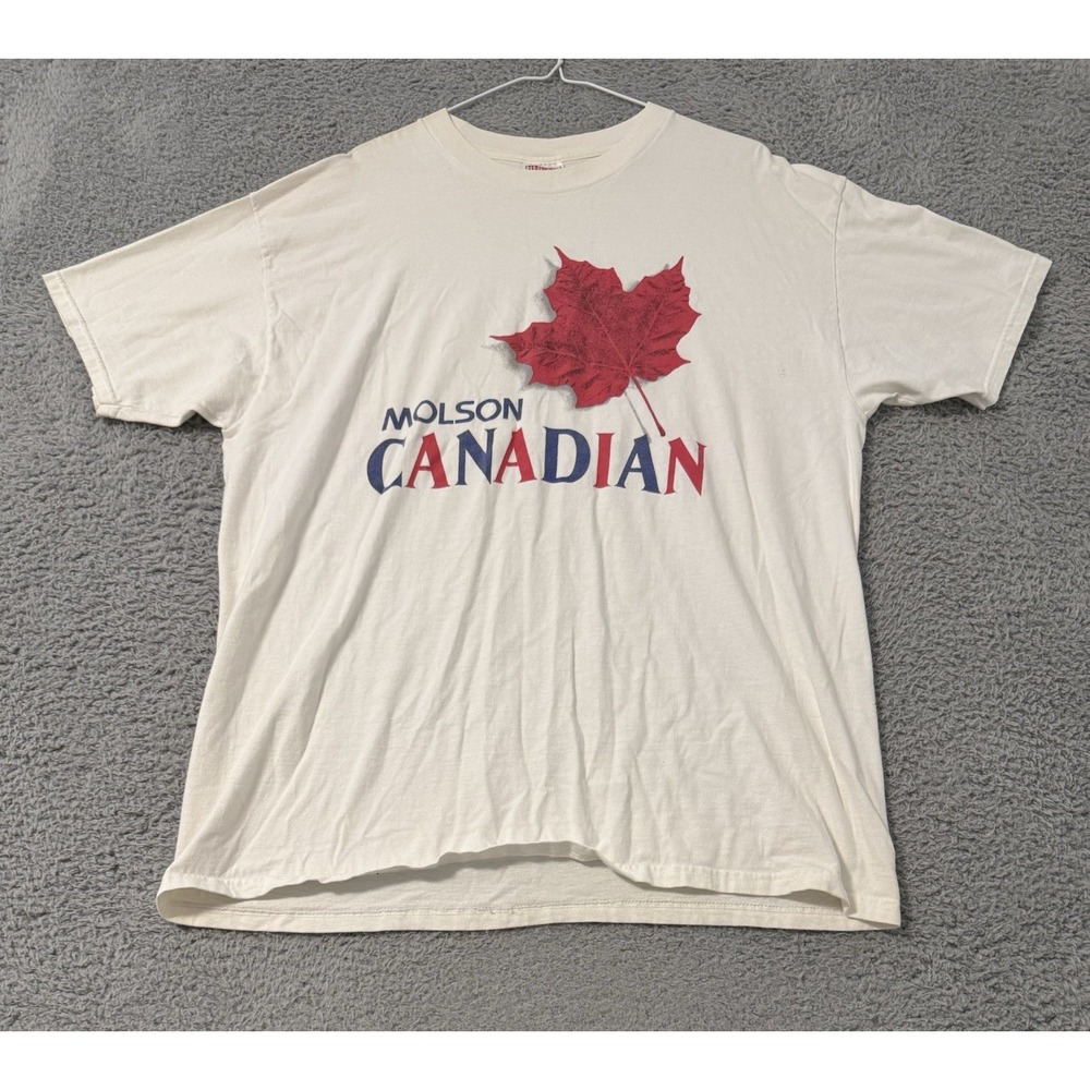 Vintage 90's Hanes Molson Canadian T-Shirt‎ Mens XL